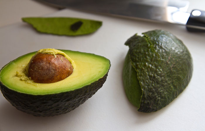 Avocado cut in half