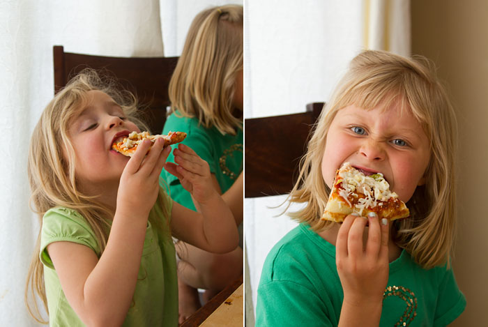 Eating Fry Pan Pizza