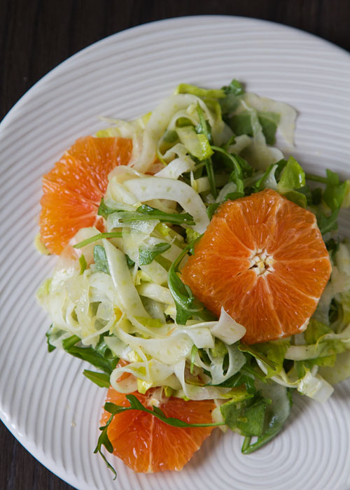 Endive, Arugula, Fennel, and Cara Cara Orange Salad