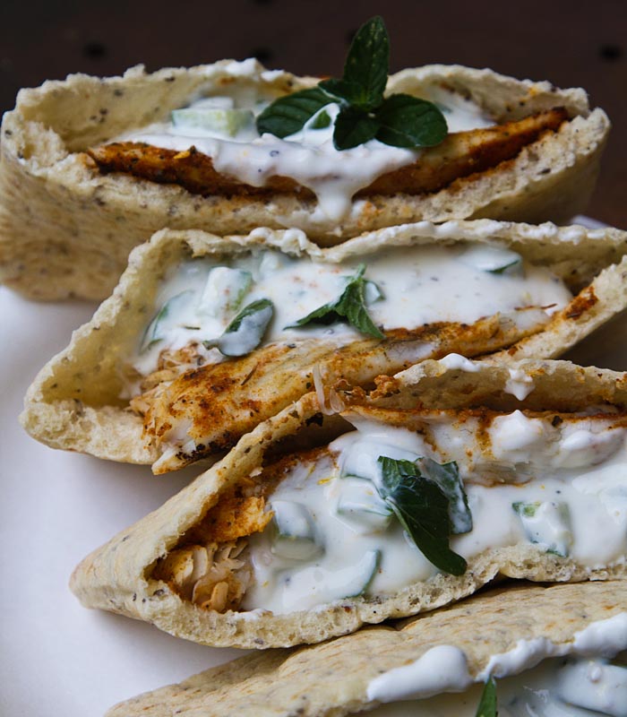 Grilled Barramundi Pita Sandwiches