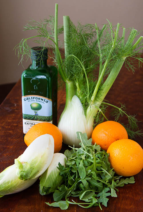 Ingredients for Endive, Arugula, Fennel and Orange Salad