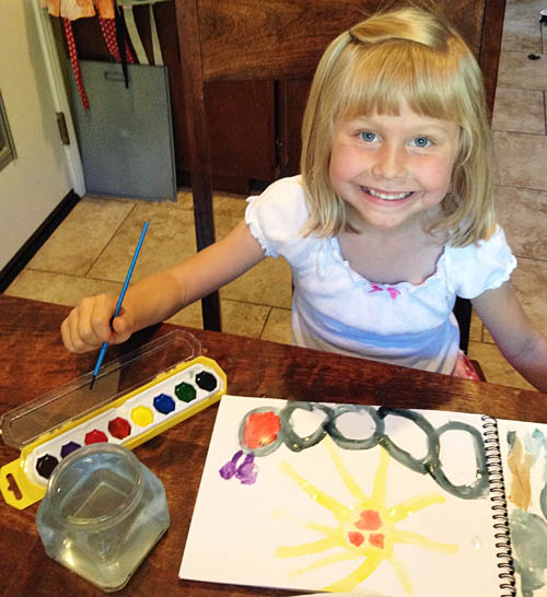 Squirrel painting inspired by Eric Carle