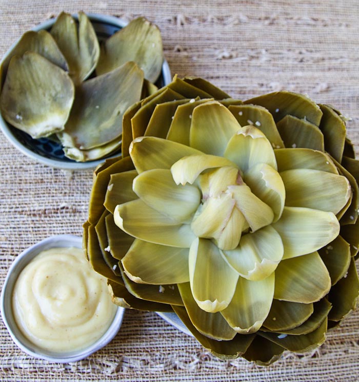 Steamed Artichokes with Japanese Style Mayonnaise