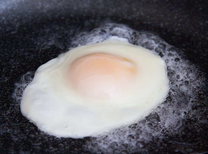 Frying an egg