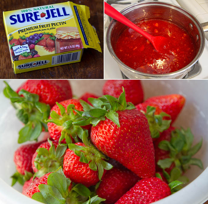 Making strawberry freezer jam