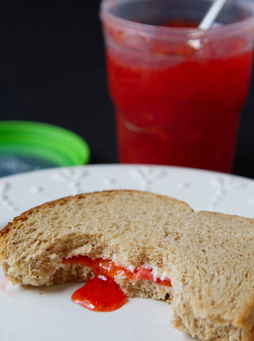 Strawberry Freezer Jam & Butter Sandwich