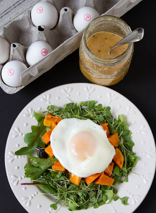 Roasted Sweet Potato Sunny-Side Up Salad