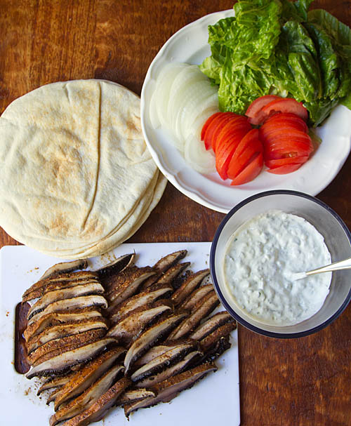 Ingredients for Mushroom Pita Gyros