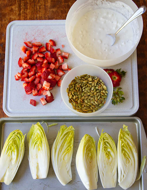 Ingredients for grilled endive salad