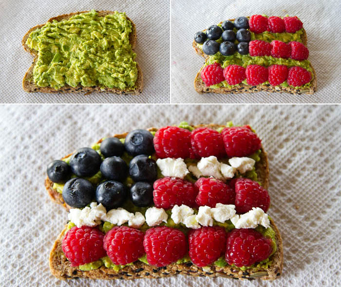 Making Red White & Blue Avocado Toast