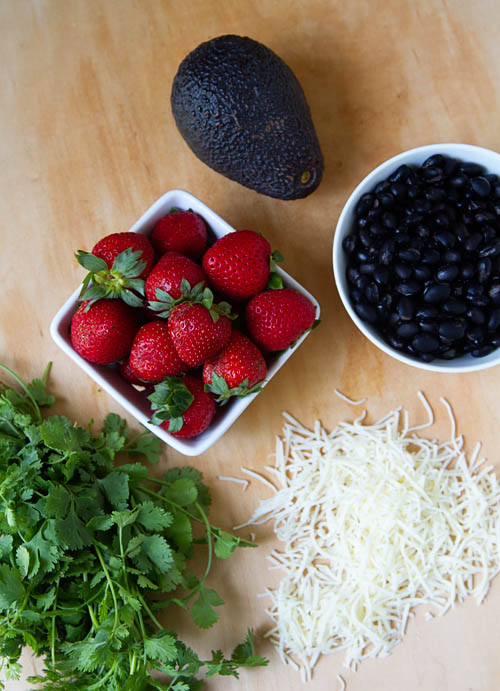 Ingredients for Strawberry Quesadillas
