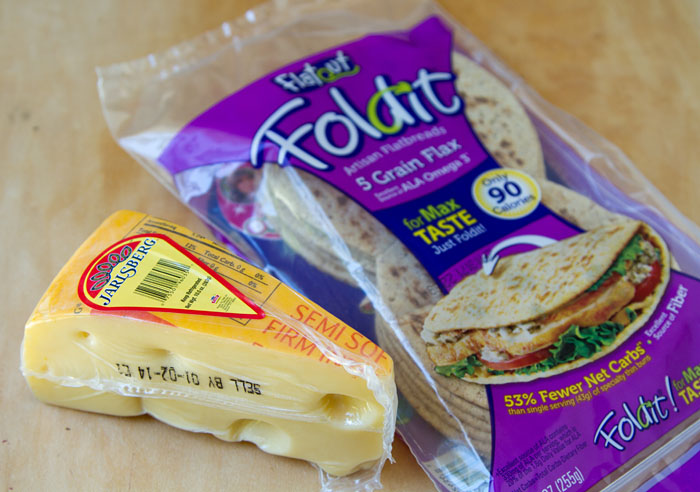 Jarlsberg Cheese and Foldit Flatout Flatbread