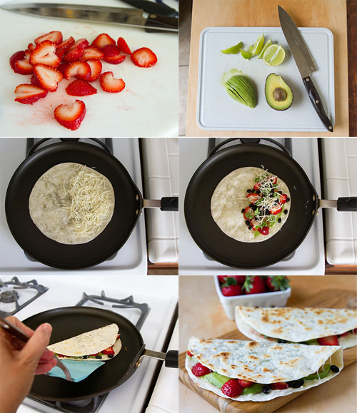 Making Strawberry Quesadillas