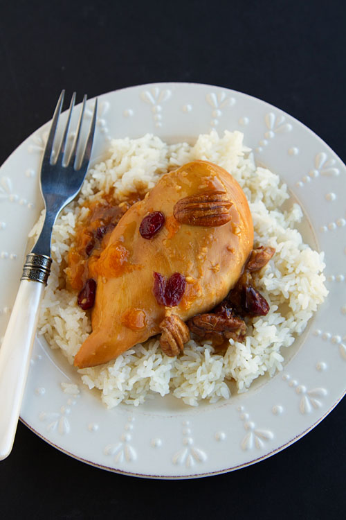 Slow Cooker Apricot Cranberry Pecan Chicken