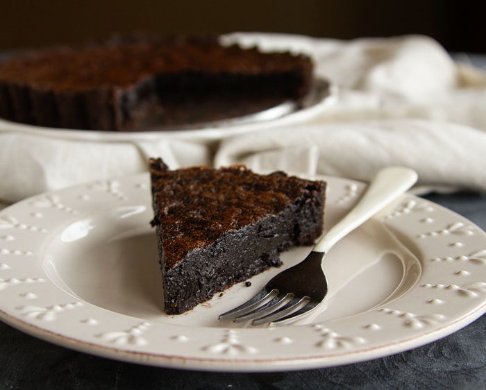 A piece of Chocolate Chess Pie