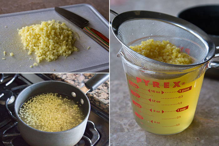 Making ginger syrup