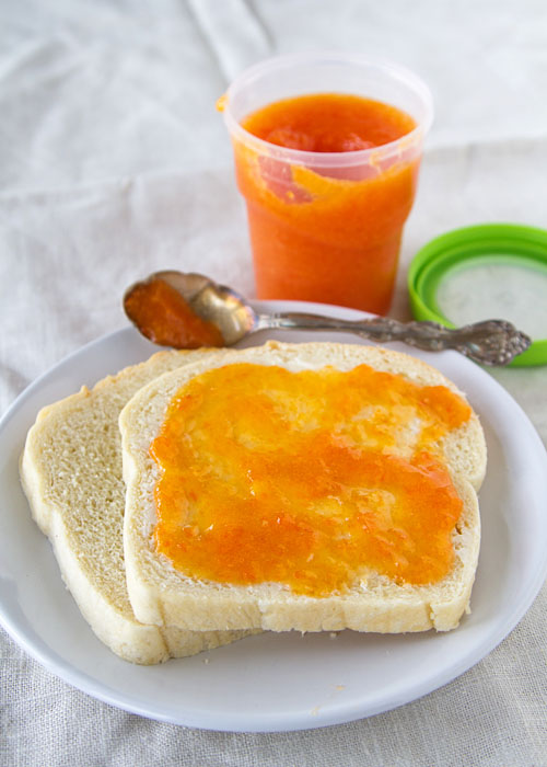 Persimmon freezer jam on toast