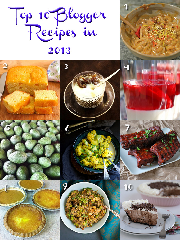 Top 10 Blogger Recipes in 2013