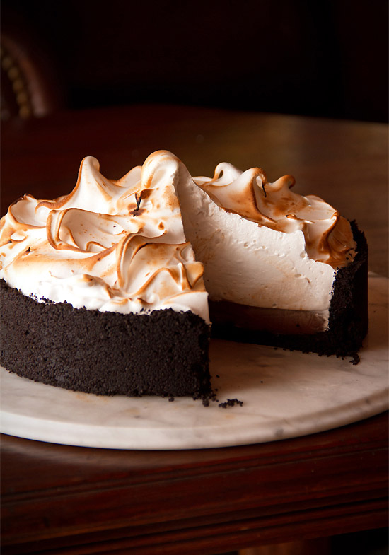 greg’s chocolate cream pie with swiss meringue