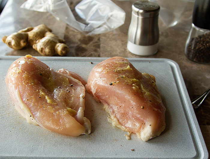 Prepping the chicken