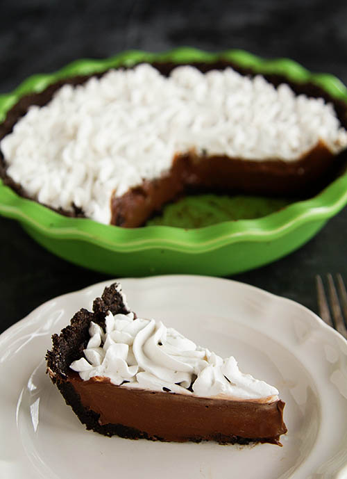 Slice of Paleo Chocolate Silk Pie