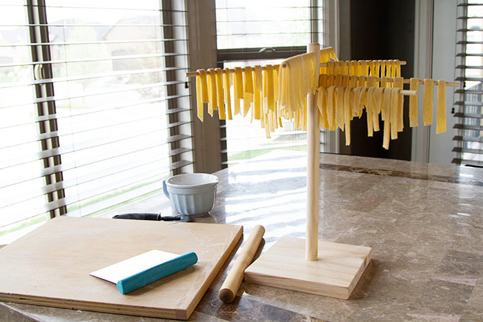 Drying homemade noodles