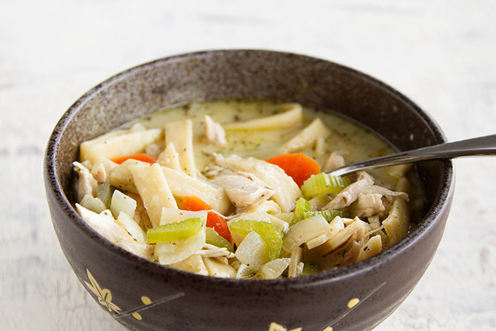 Homemade chicken noodle soup