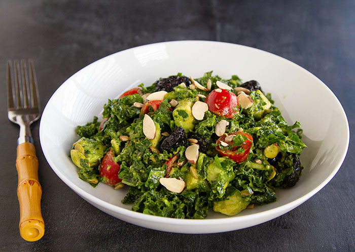 Kale Power Salad with Lemon Cilantro Vinaigrette