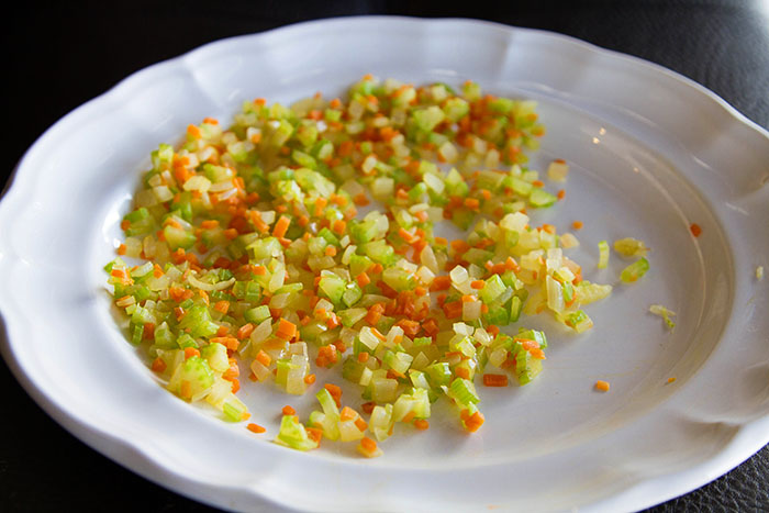 Sauteed veggies for hambagu