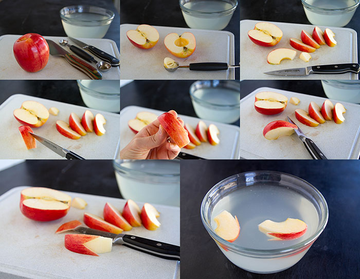Making apple rabbits
