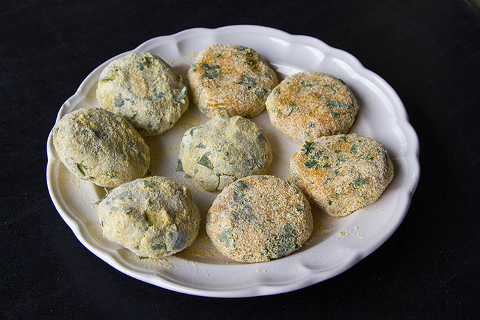 Making Aloo Tikki Egg Bennys