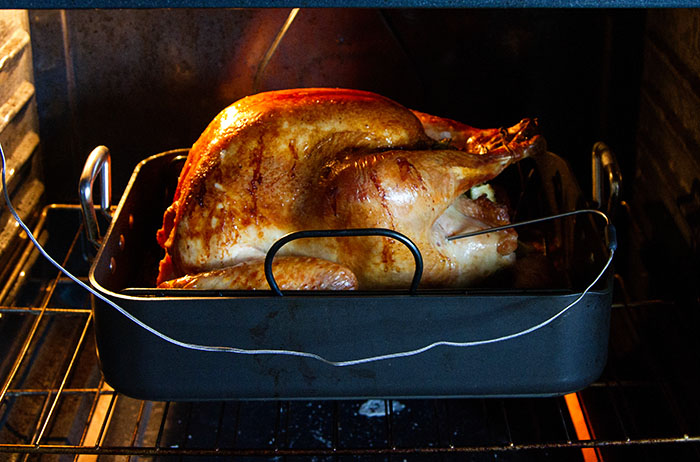 Turkey roasting in the oven