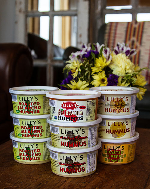 Variety of Lillys Hummus flavors