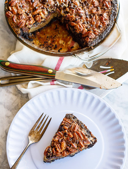 Chocolate Chip Pecan Brownie Pie 4