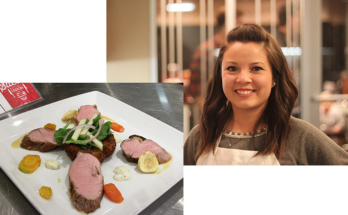 Entree Round Winner Annie Hall and her sous vide pork tenderloin