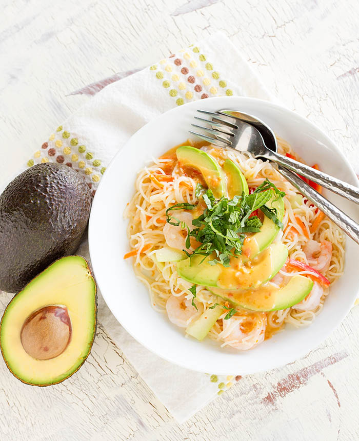 California Avocado Spring Roll Noodle Salad from @fujimama