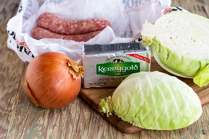 Ingredients for Sausage and Cabbage