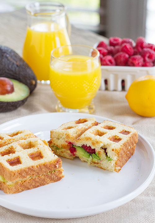 Waffled Avocado Berry Toast