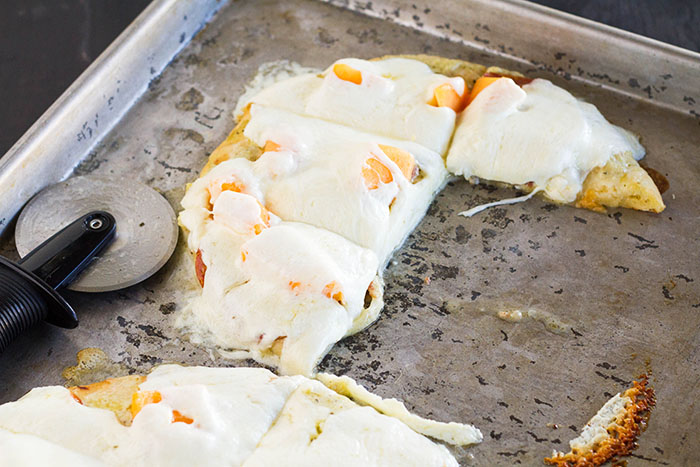 Cantaloupe Calabrese Naan Pizza for dinner