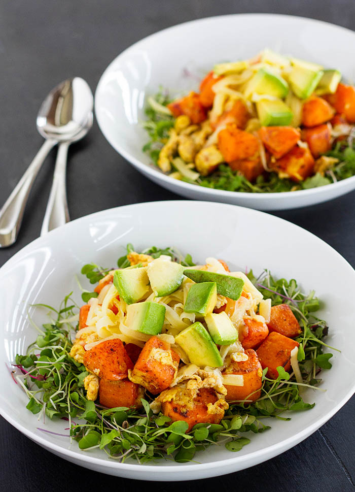 Cheesy Sweet Potato Breakfast Bowl with Kerrygold Blarney Castle Cheese