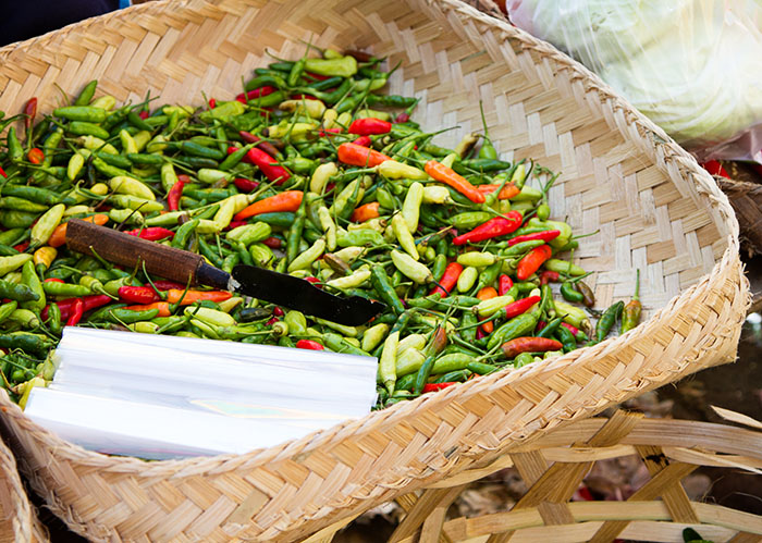 Chilies at a market in Bali