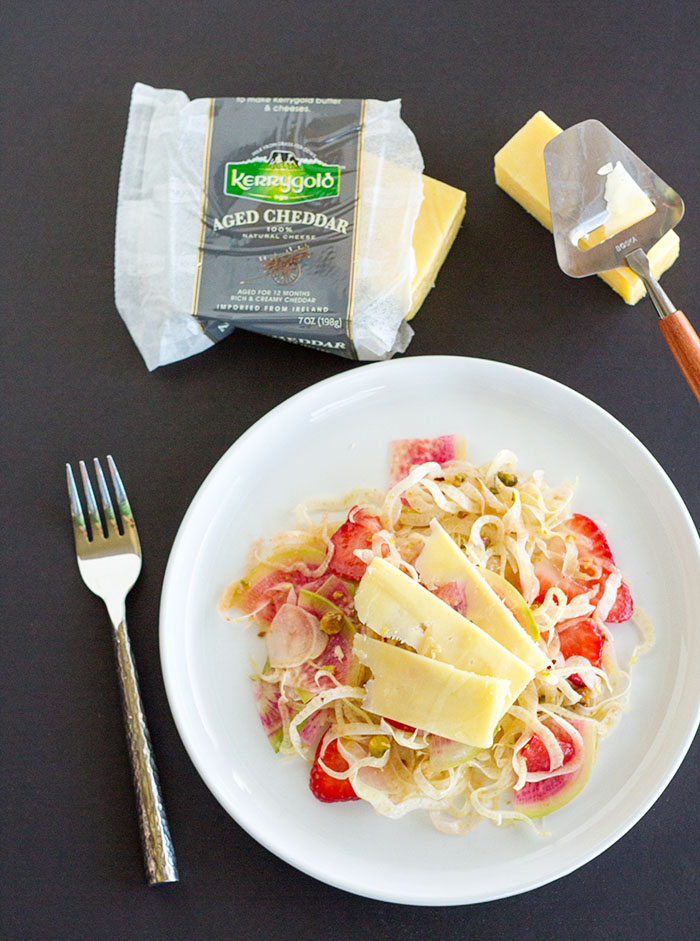 Fennel and Strawberry Salad with Aged Cheddar Cheese