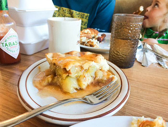 Laws Apple Pie with Cinnamon Sauce