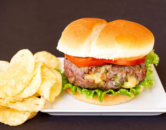 Spicy Cheddar Lamb Burger