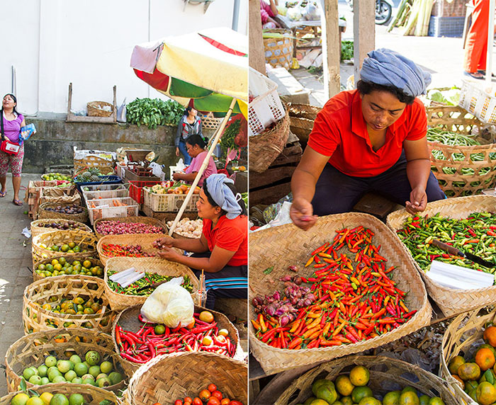 At a Balinese market in Ubud, Bali