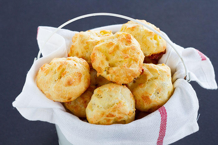 cheddar gougères (savory cheese cream puffs)