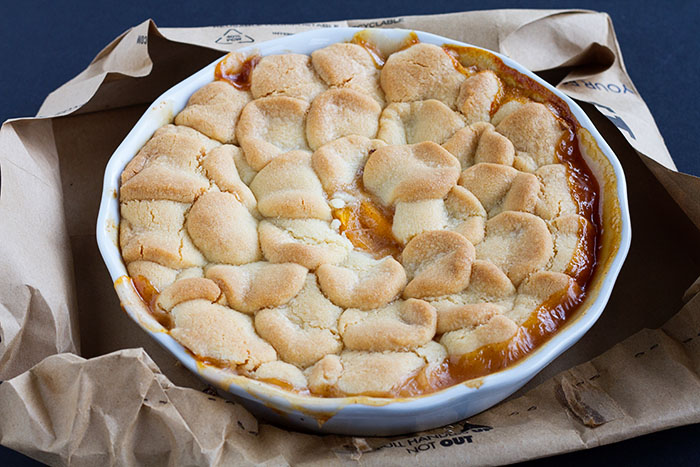 Warm Brown Bag Baked Peach Pie