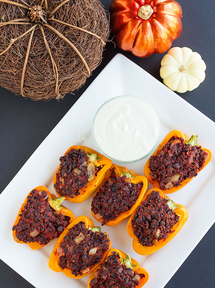 Black Rice Stuffed Peppers