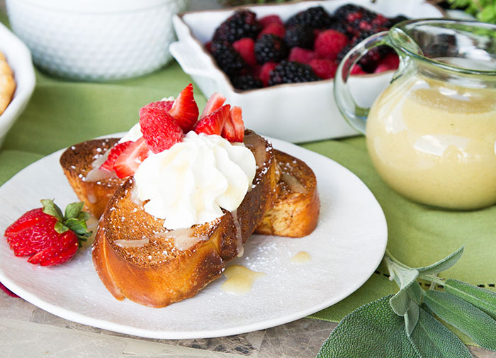 Overnight Challah French Toast with Homemade Vanilla Bean Syrup