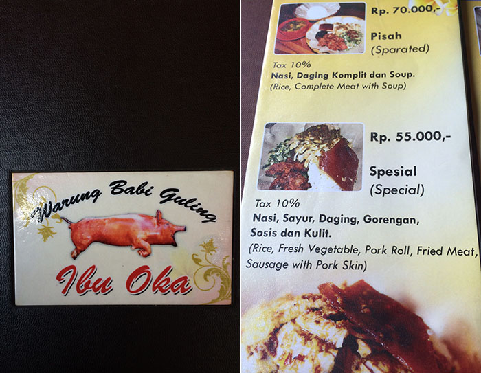 Ibu Oka menu